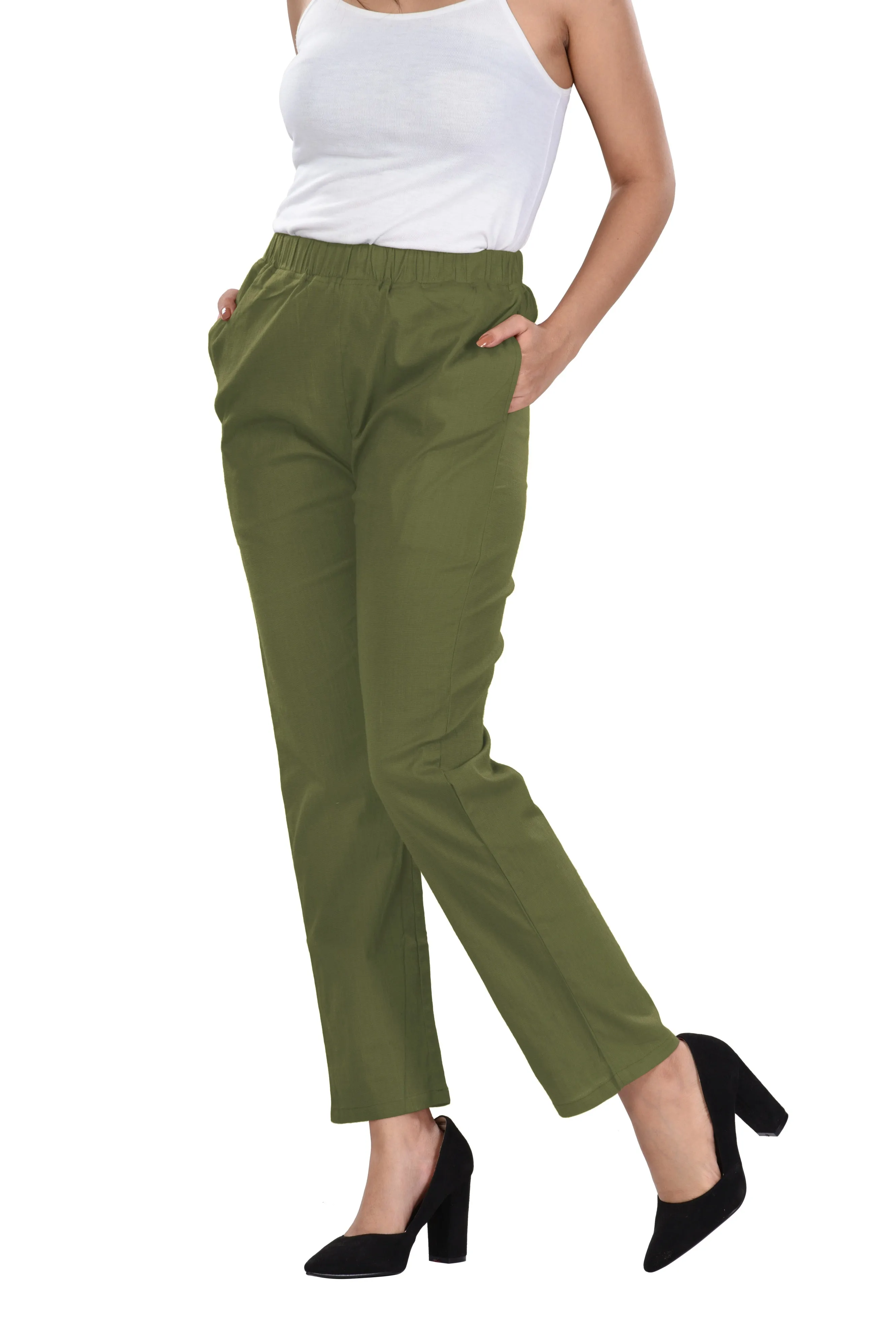 Rayon Slub Pants (Khaki)