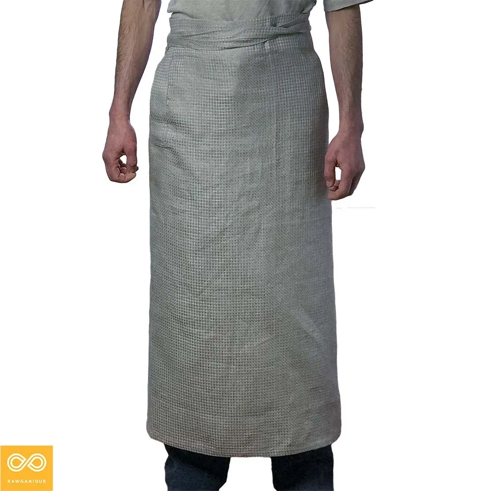 SKYE 100% Organic Linen Honeycomb Bistro Apron (Through Pocket)