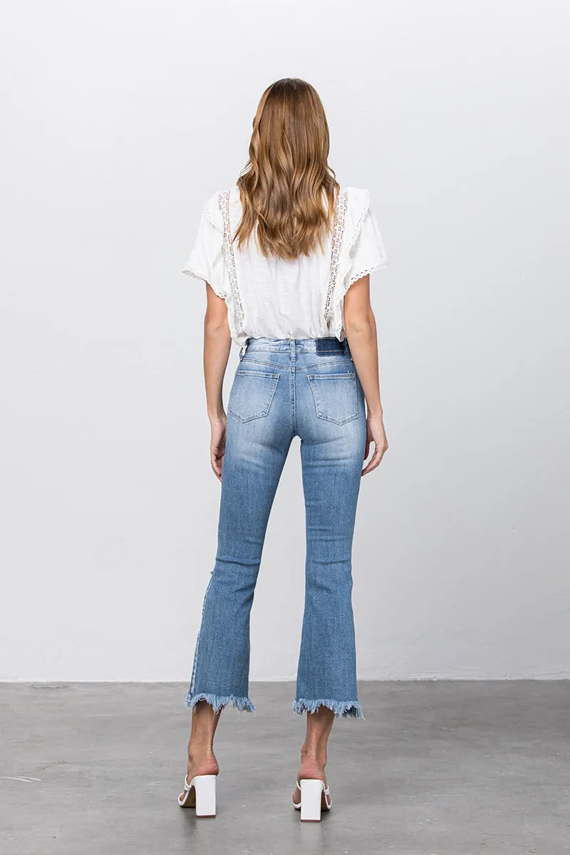 Sophia Crop Hem Flare Jeans