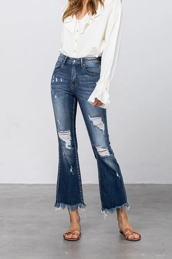 Sophia Crop Hem Flare Jeans