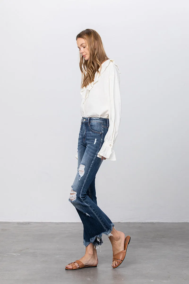 Sophia Crop Hem Flare Jeans