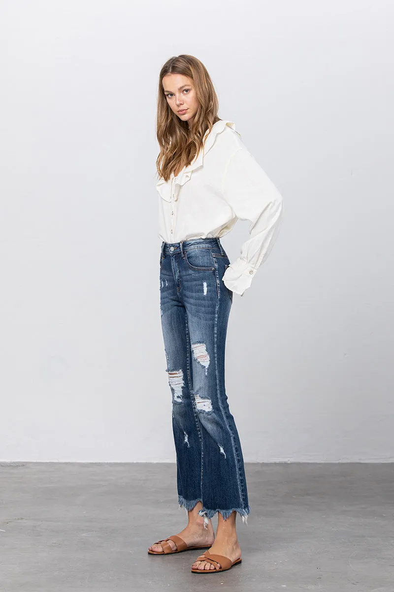 Sophia Crop Hem Flare Jeans