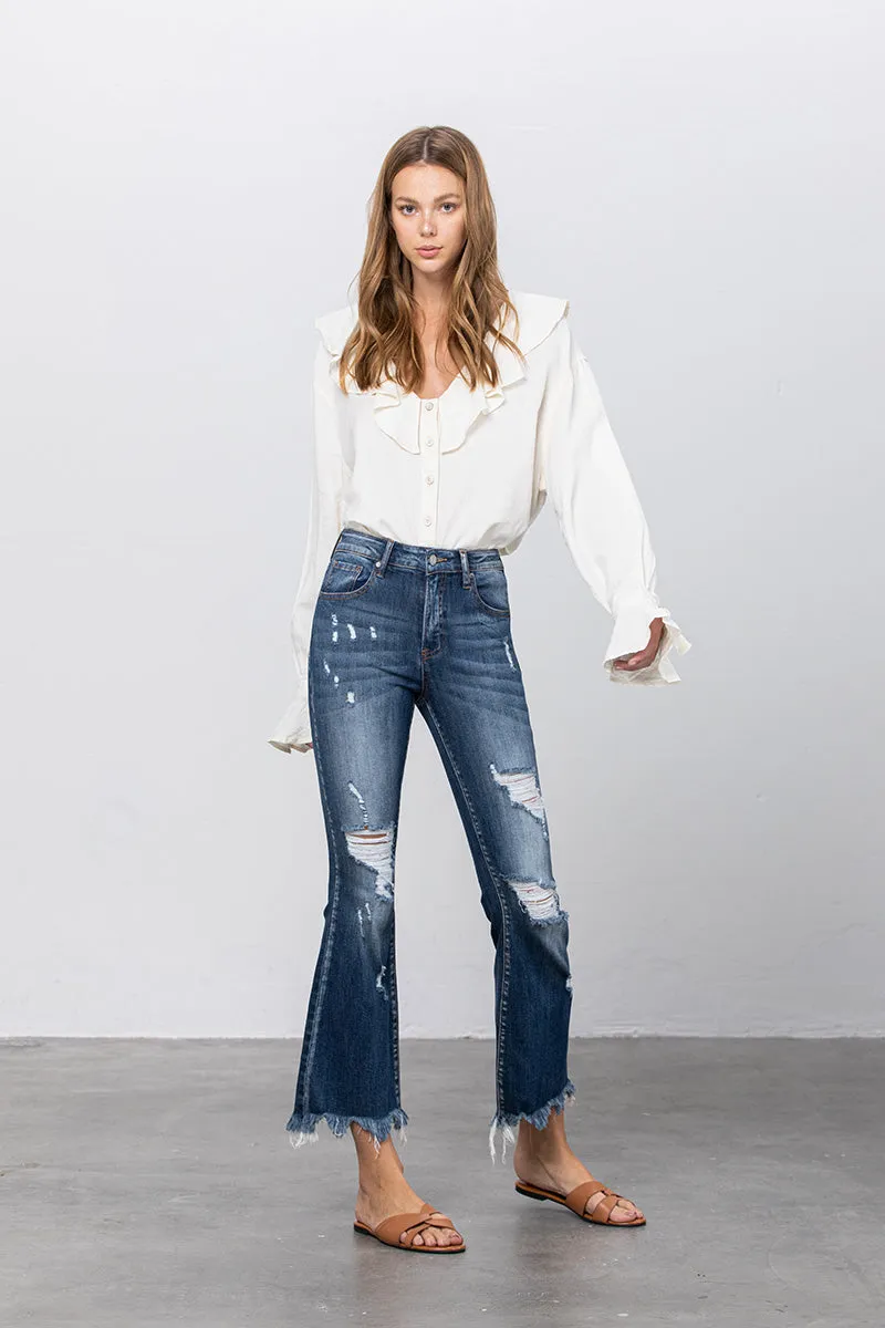 Sophia Crop Hem Flare Jeans