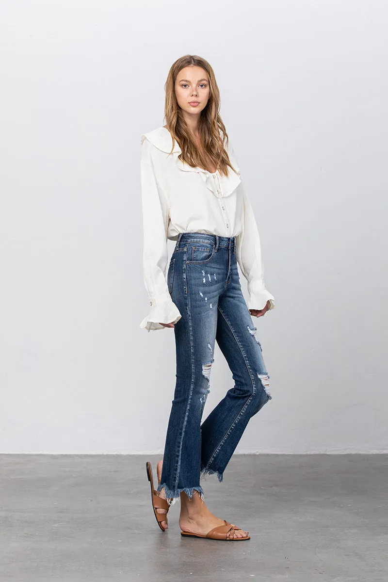 Sophia Crop Hem Flare Jeans
