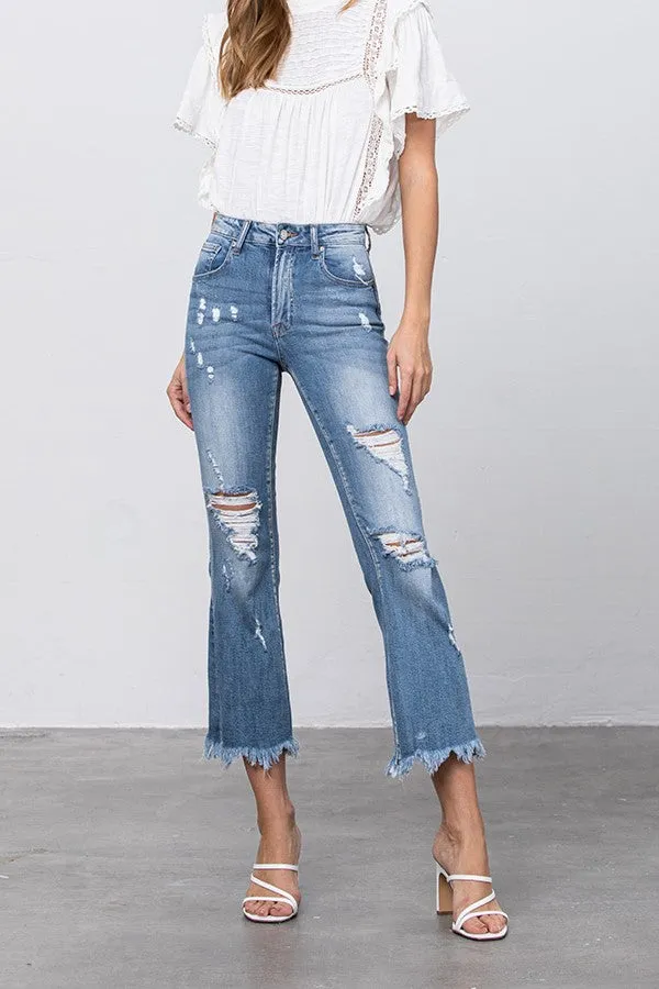 Sophia Crop Hem Flare Jeans