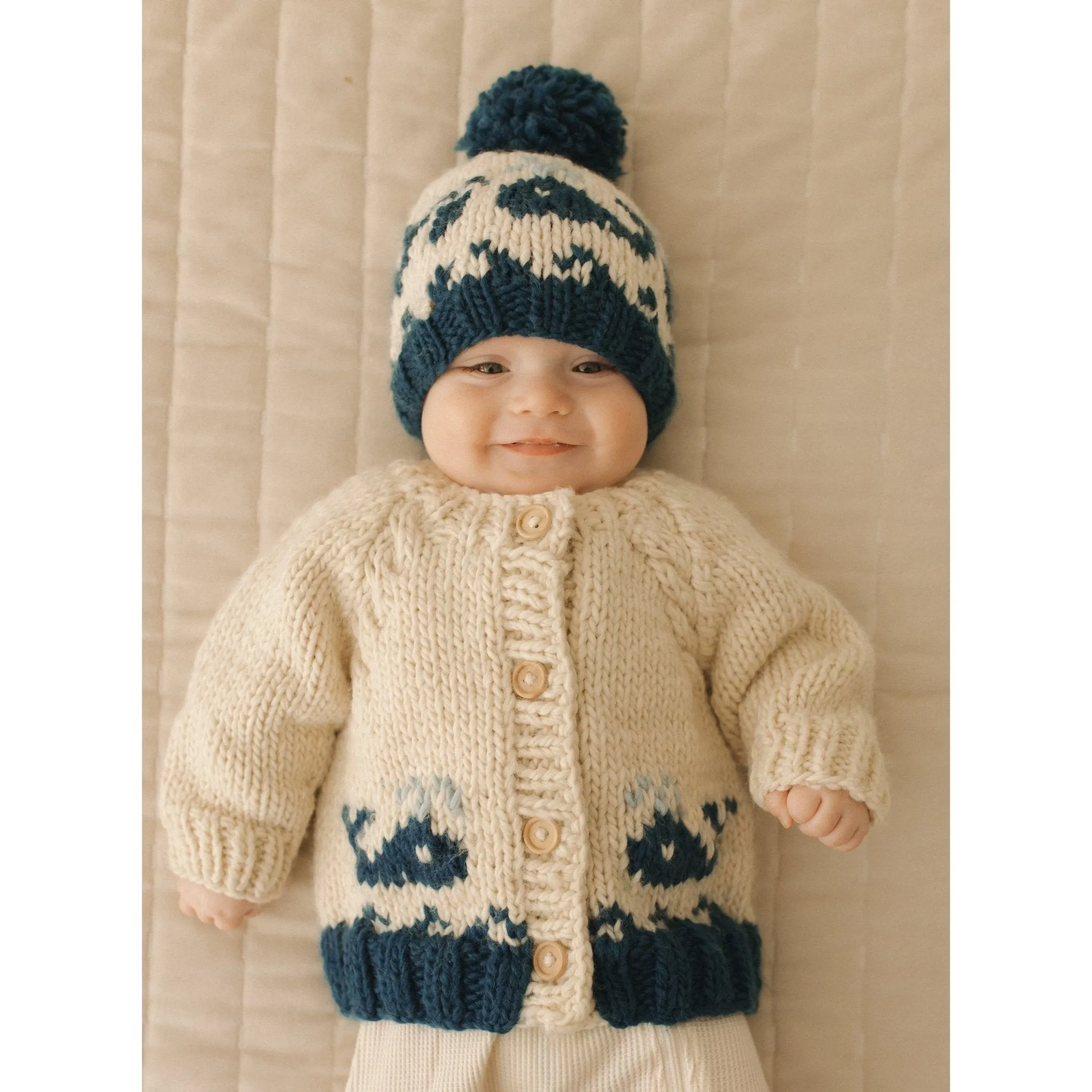 Cozy Whale-Themed Cardigan Sweater for Babies & Toddlers – Adorable Nautical Knitwear for Little Ones