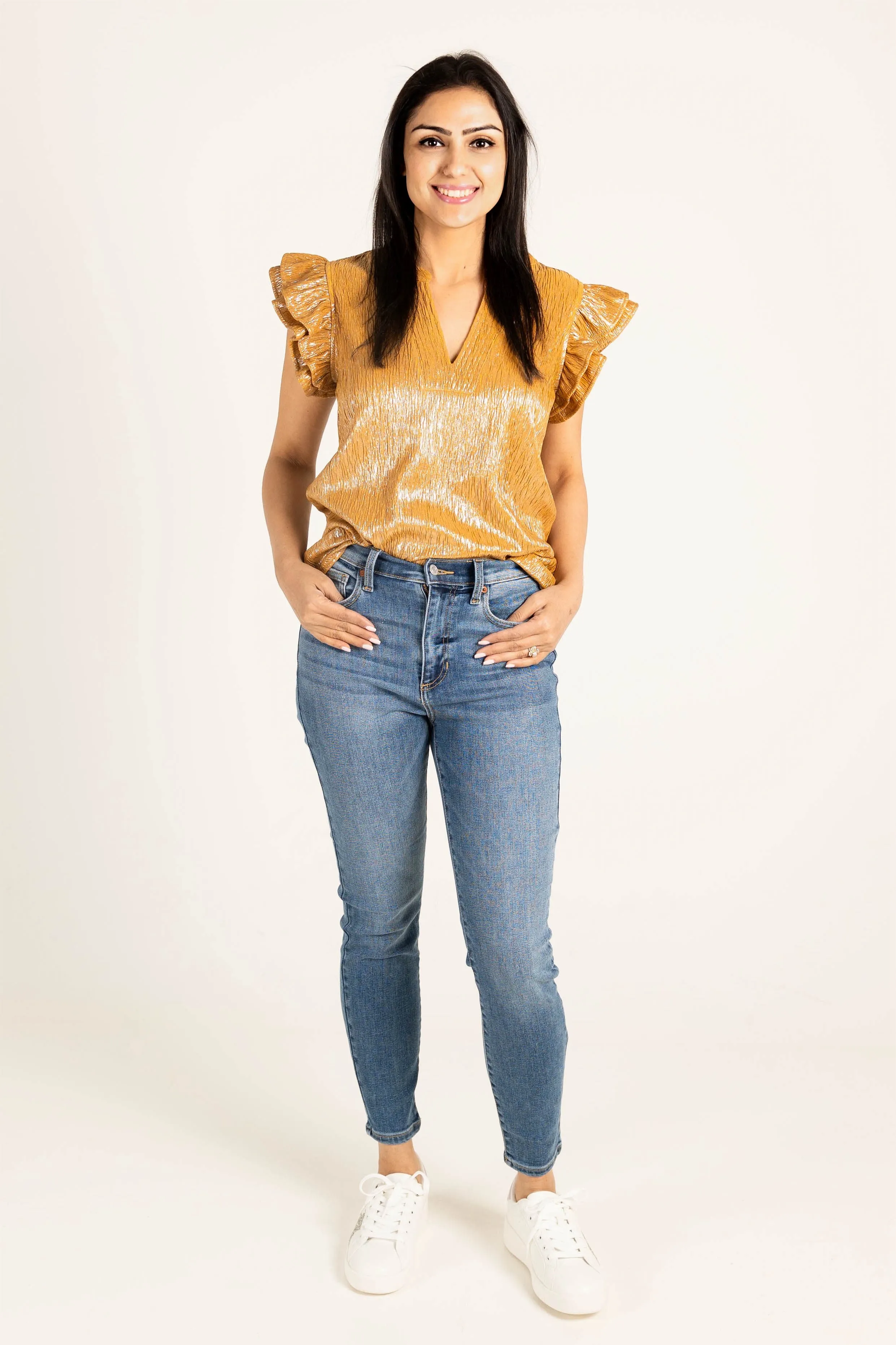 What Just Happened Ruffle Sleeve Top