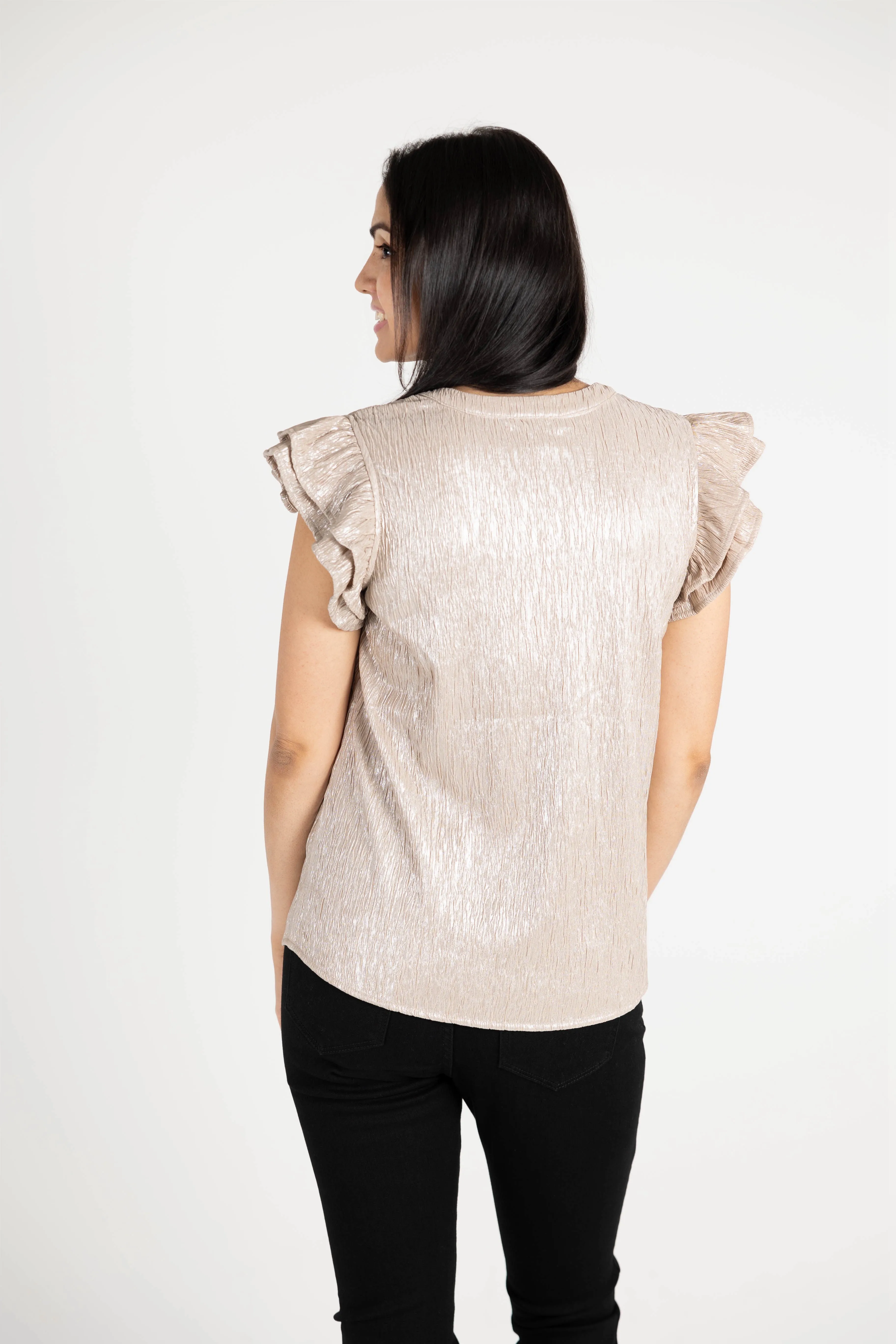 What Just Happened Ruffle Sleeve Top