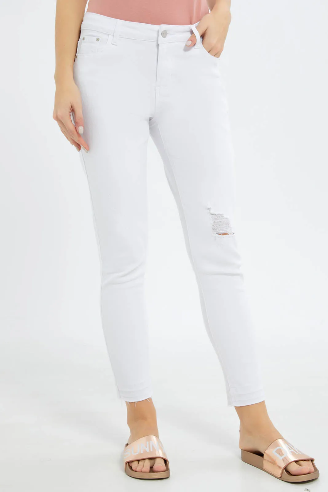 Women White Skinny Jeans