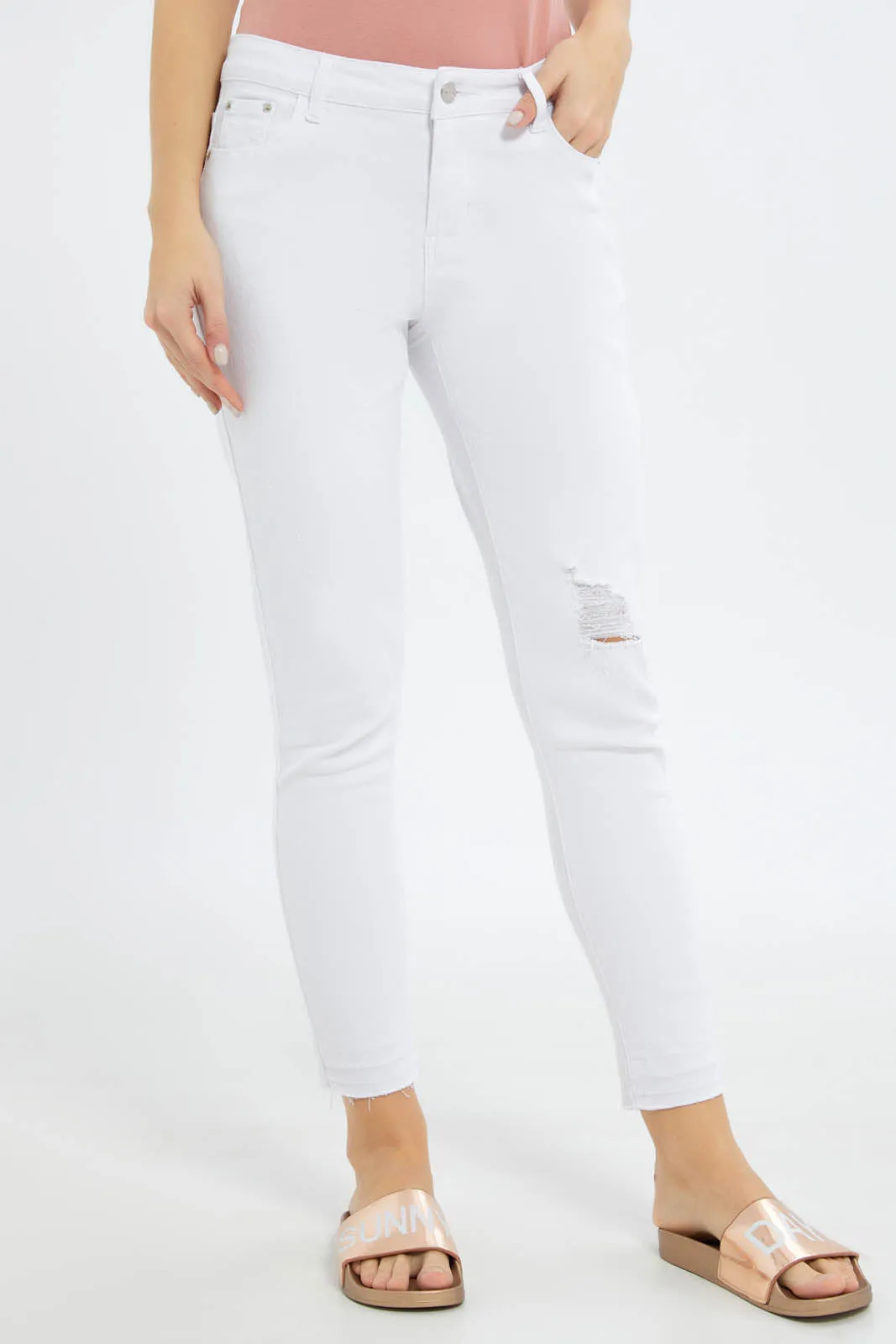 Women White Skinny Jeans