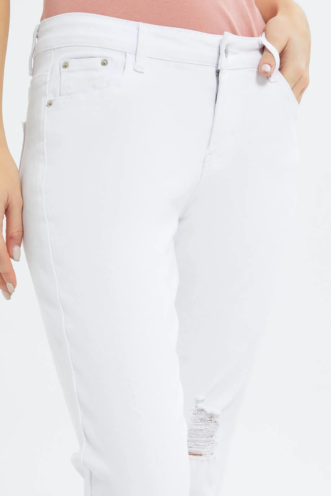 Women White Skinny Jeans