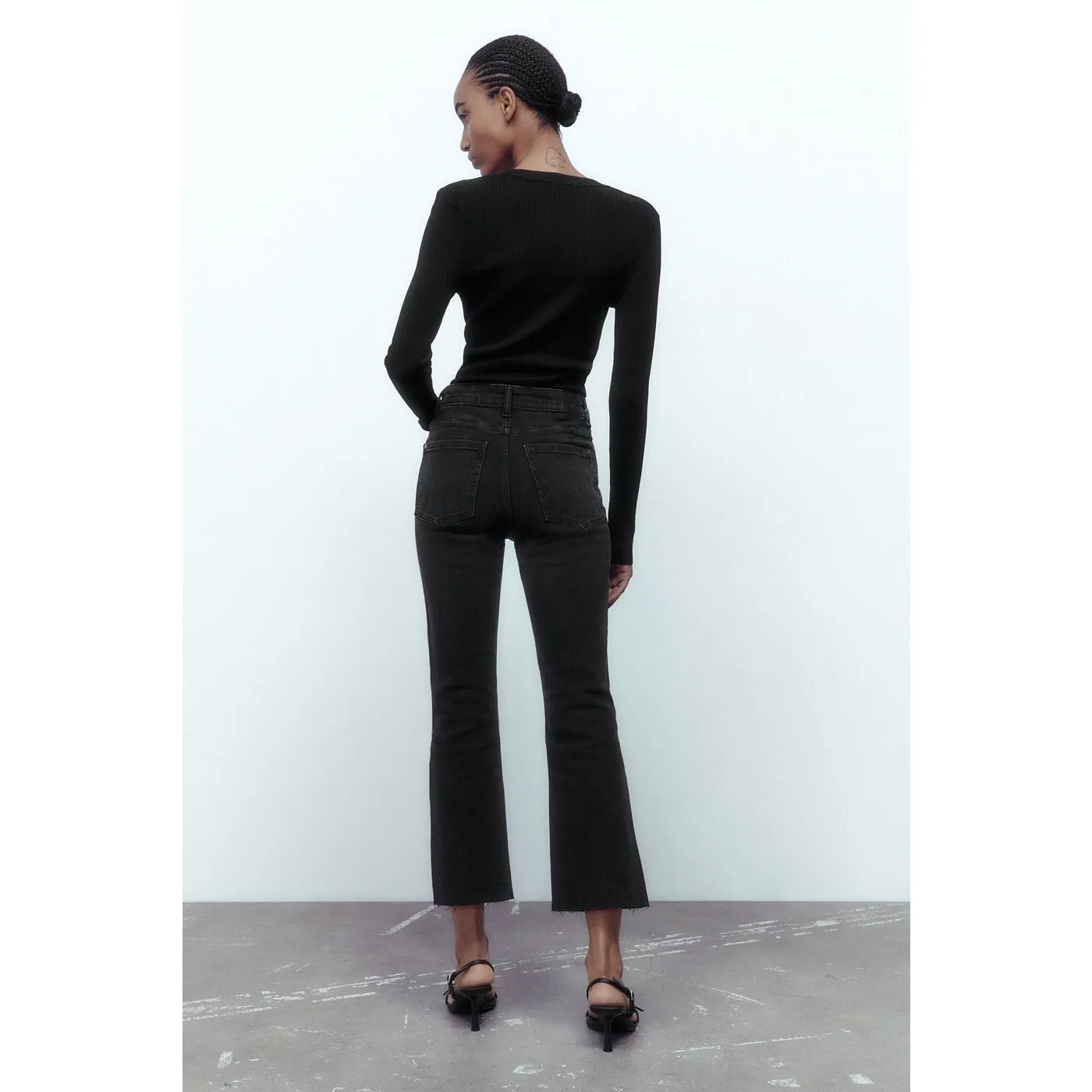ZR Mini Flare High Waist Black Jeans